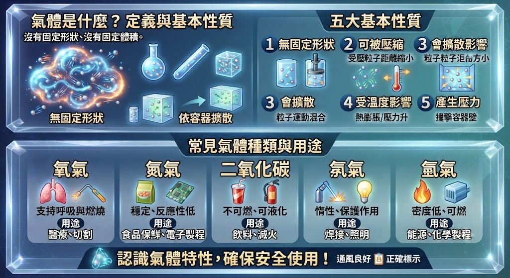 氣體是什麼?常見性質、種類與生活應用一次看懂